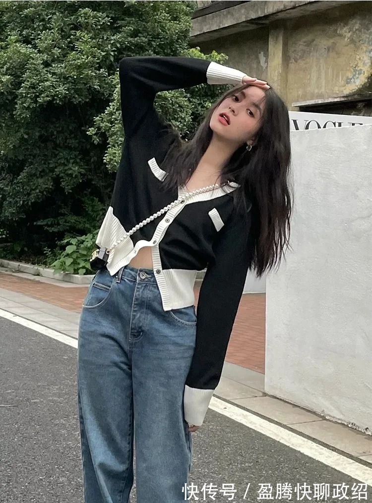 小开衫|看图学穿搭:秋季小开衫穿搭,精致又气质