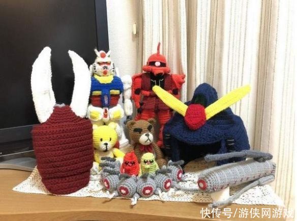  毛线帽|红色有角更保暖！岛国网友制作 夏亚专用扎古毛线帽