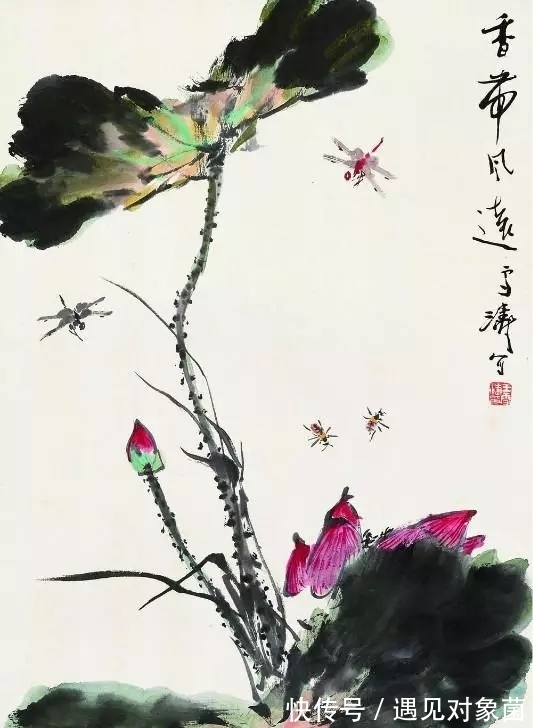 花骨朵儿@王雪涛笔下的荷花