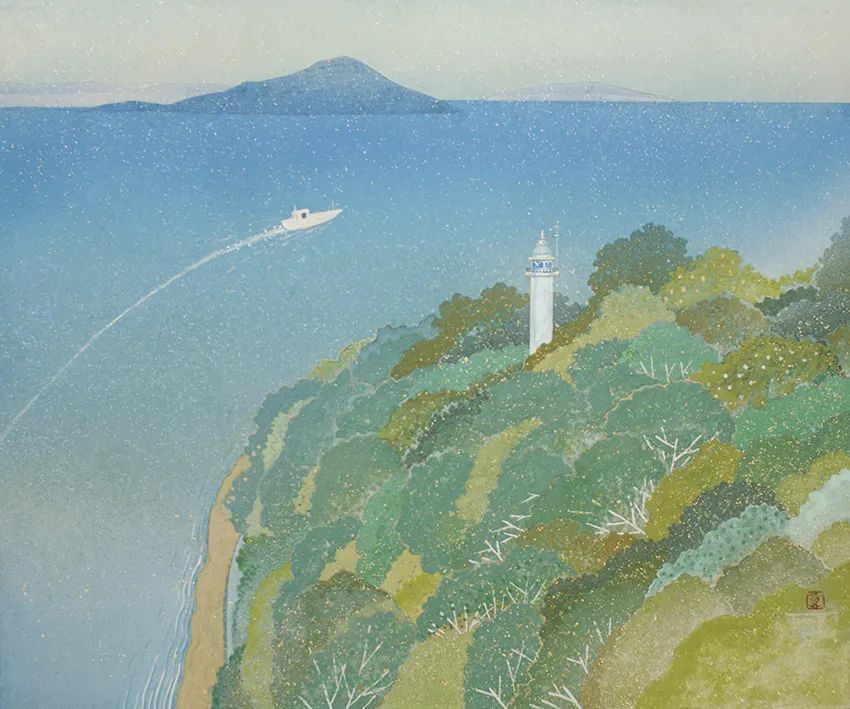 画家#这位日本画家的画有一种静谧的精致感,唤起一种沉思、空灵的感觉