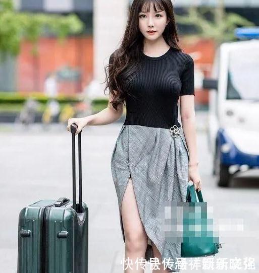 街拍小姐姐，清凉打扮，身材有型简单舒适美成了小仙女