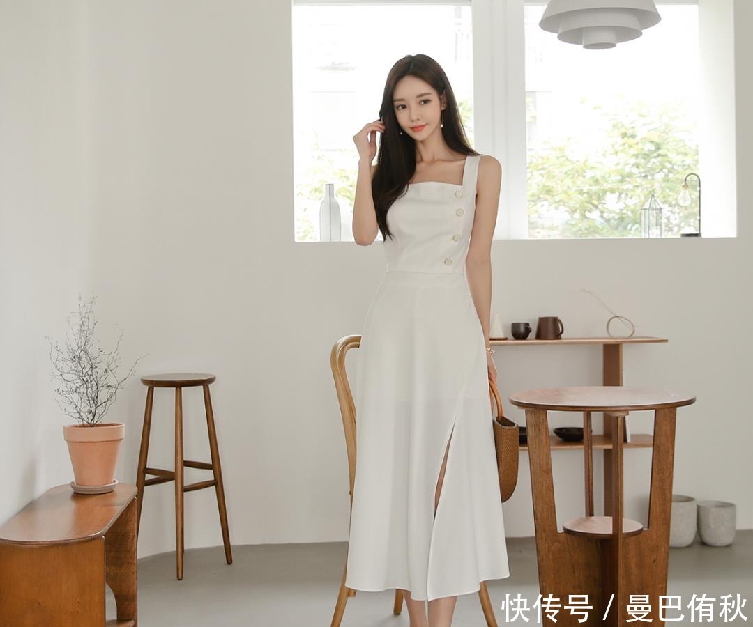 孙允珠|美人图鉴孙允珠:幽韵垂帘亚麻田园风情连衣裙