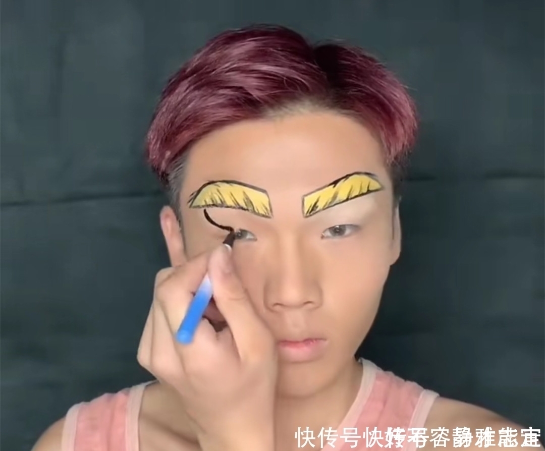 眉毛|美术生“欧尔麦特”仿妆,开局:凑凑热闹,结局:这是仿脸吧!