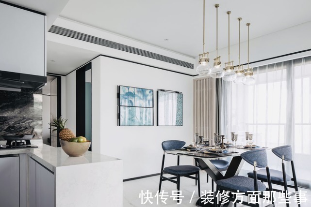 三居室|132平现代风三居室,在海蓝色海洋里做一个幸福的人