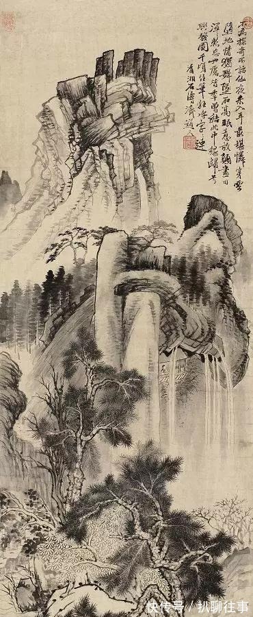 水墨纸本|清初四大画僧笔下的意境山水，不只是养眼