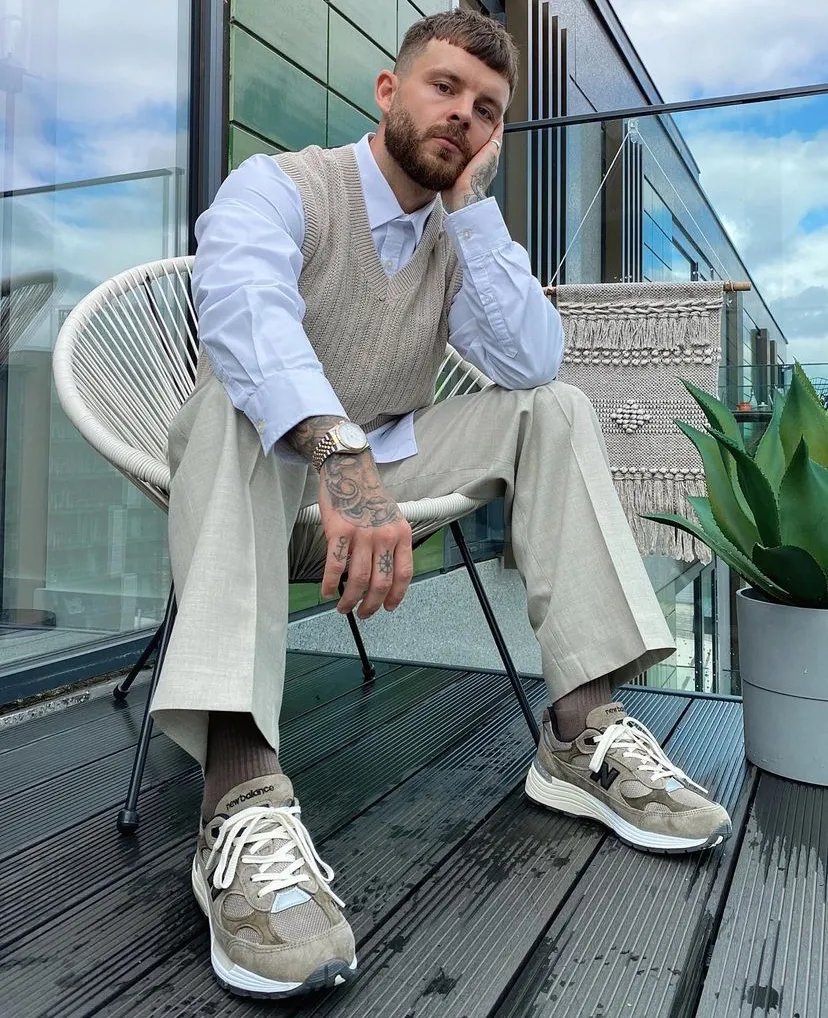 w英国大胡子玩转莫兰迪配色，适用于每个年龄段男性的高级穿搭