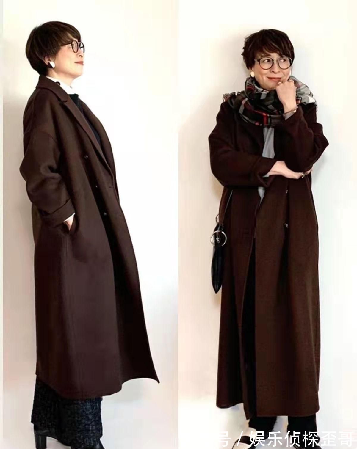 冬季 60岁女人穿大衣少穿黑色,入冬后这4种“神仙色”更衬肤色,真美