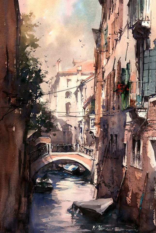 弗拉迪斯拉夫!印象水彩/美国当代艺术家弗拉迪斯拉夫水彩作品
