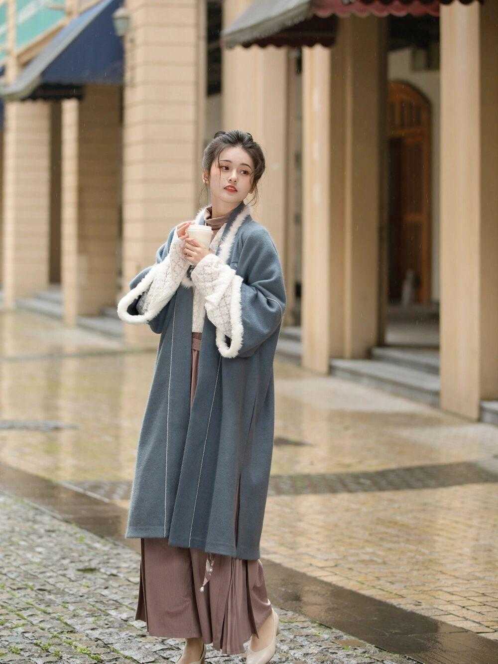 交领|冬季汉元素搭配,日常休闲气质温婉,出街就是最靓的女