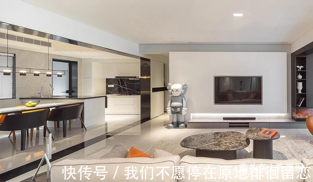 改造|98平三房现代改造,拆掉非承重墙体,让空间互通互融