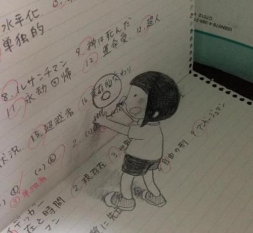 美术#学渣随手涂鸦走红,美术天赋惊艳众人,老师看后也不忍斥责