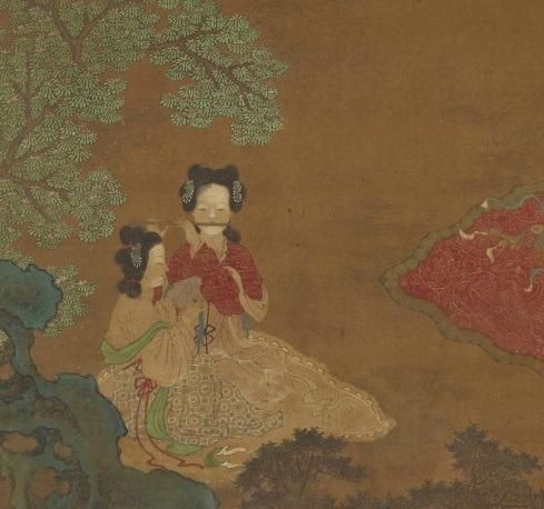  距今千年的古画，画中仕女如天仙下凡，感觉像传说中的神仙一样