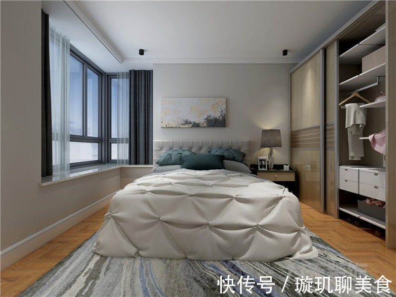 天津力天装饰|84平现代简约风格装修效果图！两室两厅户型，装完好大气！