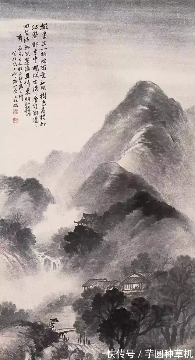 山水画@海派山水画大家|吴石仙的烟雨蒙蒙