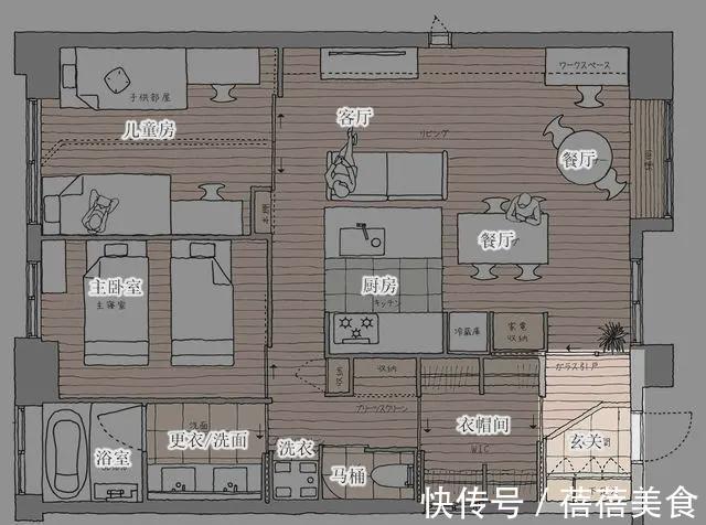 装修|74㎡四口之家的住宅装修，温暖、安静、自然