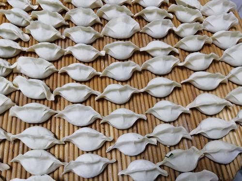 双肉馅饺子，皮薄馅大，咬一口满嘴鲜汁，不爱吃肉老妈吃美了