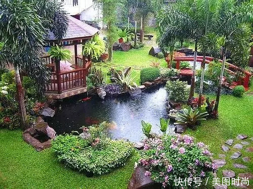 13个庭院鱼池设计,在院里建造一个假山鱼池,赏花观鱼太美了