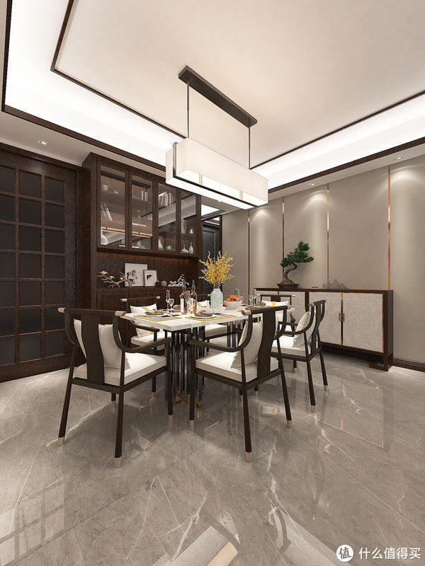 装修|129㎡新中式风格装修，宽敞舒适的三房结构，全屋简洁有韵味，羡慕