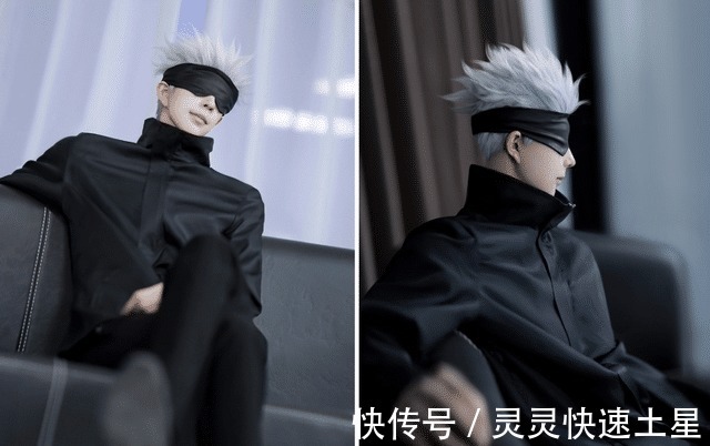 cos|鸽了一个半月后,熊祁COS《咒术回战》五条悟,网友这腿是真的