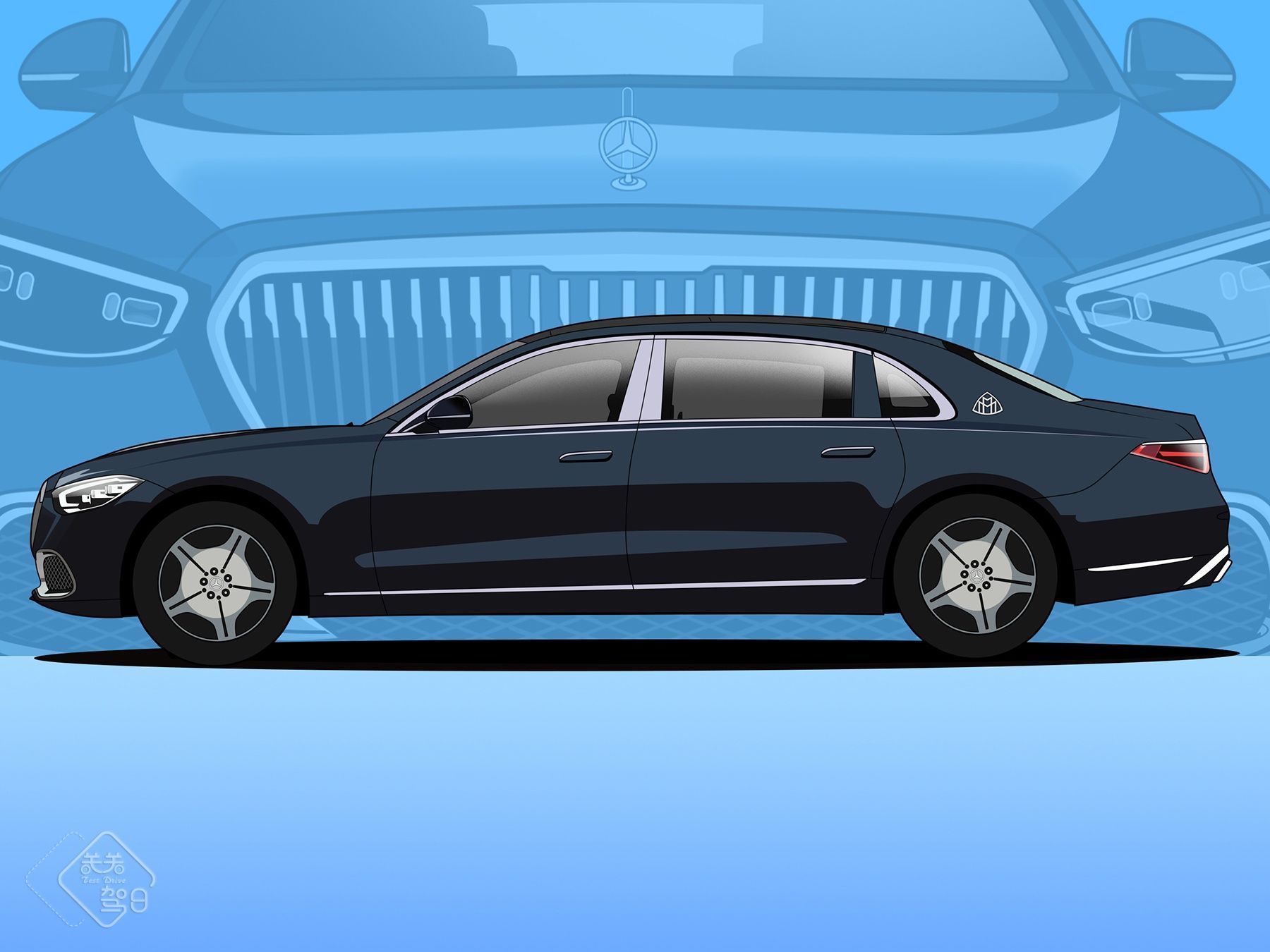 头等舱|关关驾日漫画日记 奔驰迈巴赫S480,150万的陆地奢华头等舱