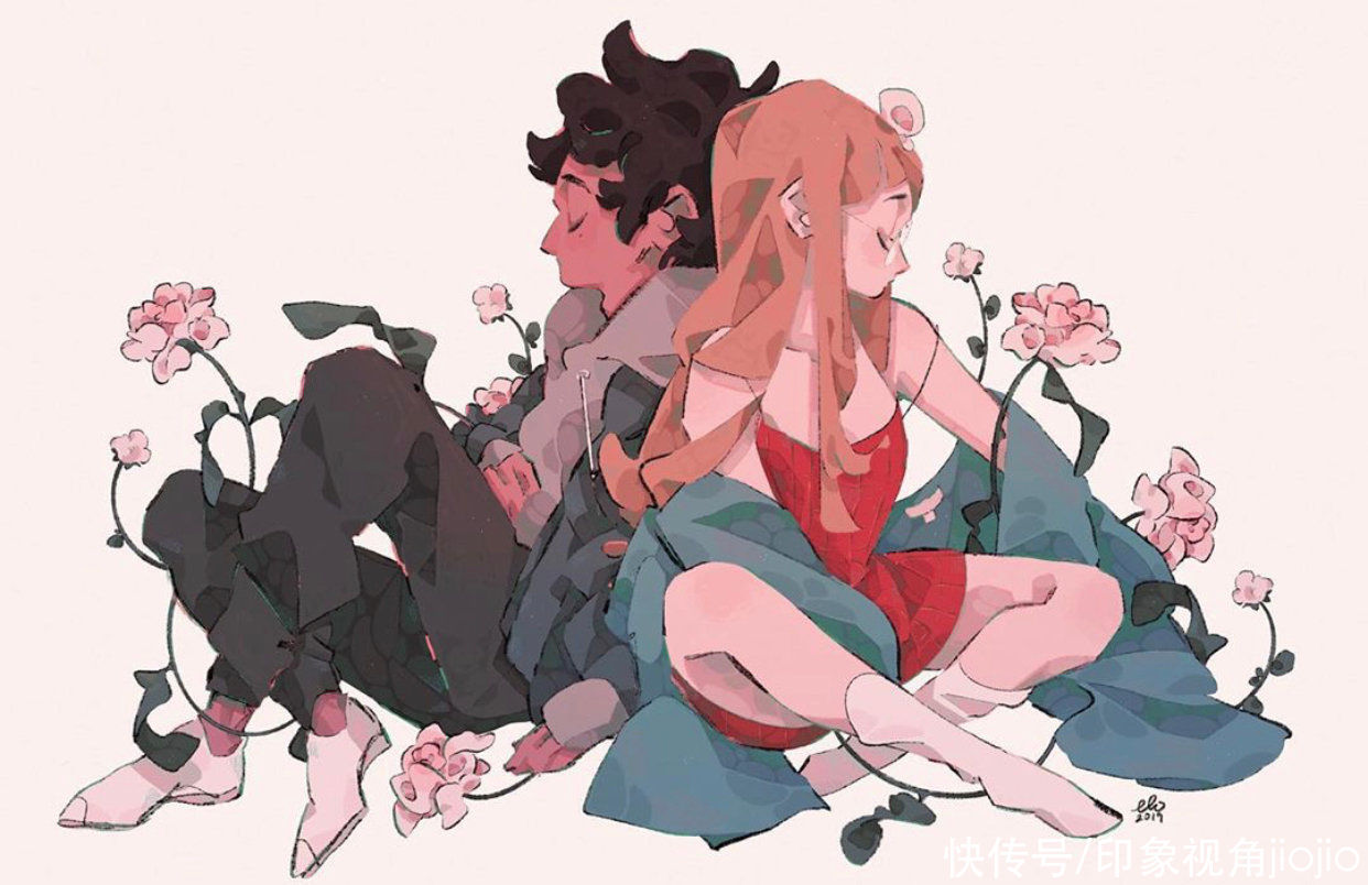 插画作品!甜腻腻的润系少女,看着看着就融化在色块里