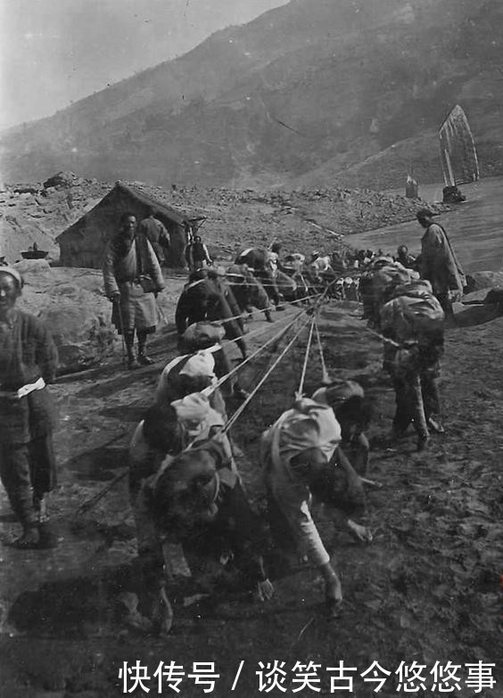 中薪|清末旧照片:长江三峡的纤夫,没有歌中的浪漫,唯有生活的艰辛