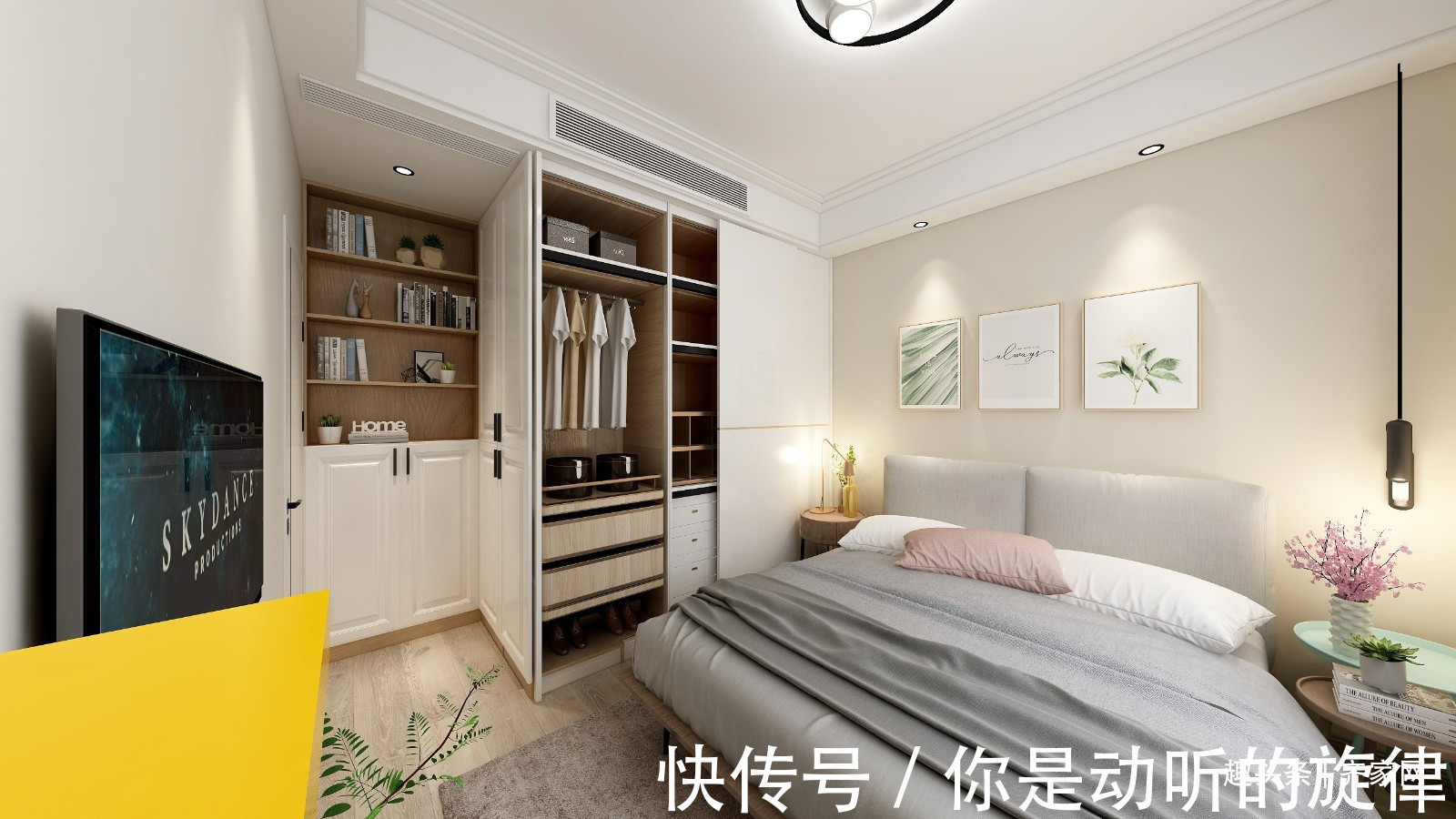 阳台|90平三房美式,阳台客厅打通增强明亮,轻奢衣帽间,储物又美妙