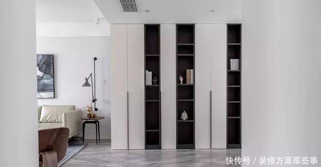 效果图|160㎡简约风格装修效果图，书房长虹玻璃折叠门