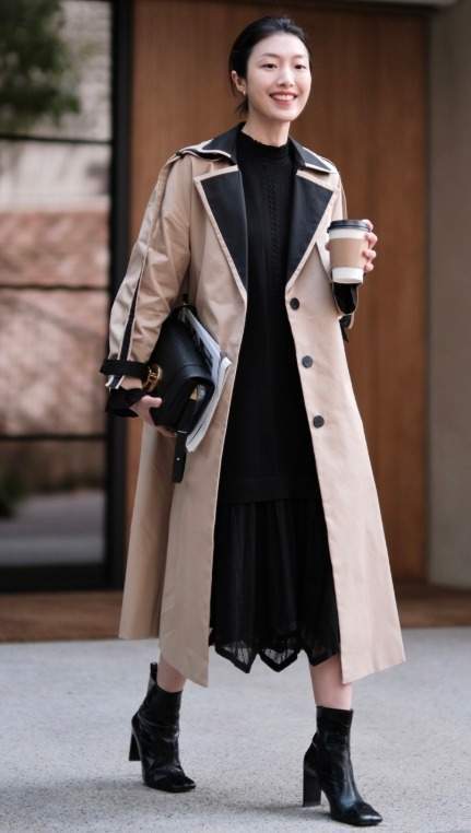 半身裙 今冬流行的“小黑裙”正火,搭配上大衣和羽绒服都超美,高级时髦