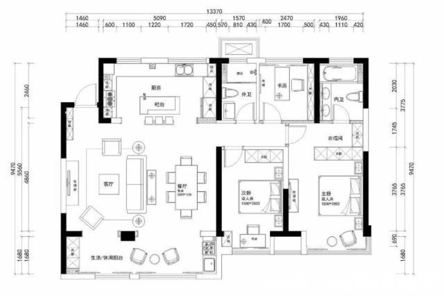 胡桃木|140平三室装修,难得一见的精致高雅空间,主卧色调太美了!