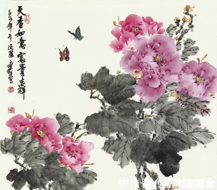 小写意@唯有牡丹真国色！小写意牡丹画150幅，美醉了