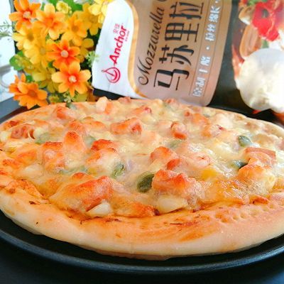 马苏里拉|#安佳马苏里拉芝士挑战赛#吃一口就放不下的披萨