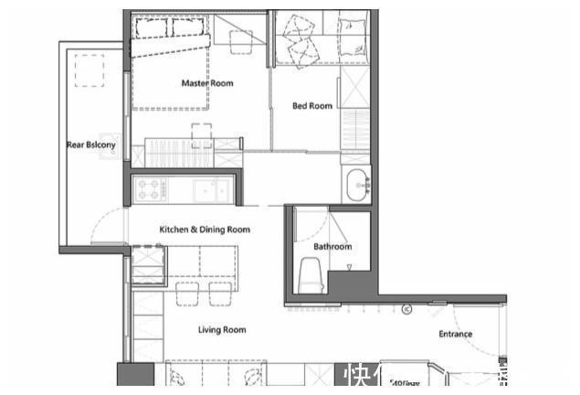 空间|40㎡两房一厅,全屋打满柜子,称得到上小户型“教科书”式设计!