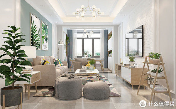 主卧室|187平米的北欧风，简单的线条造型、纯色的墙面、原木韵味有品位