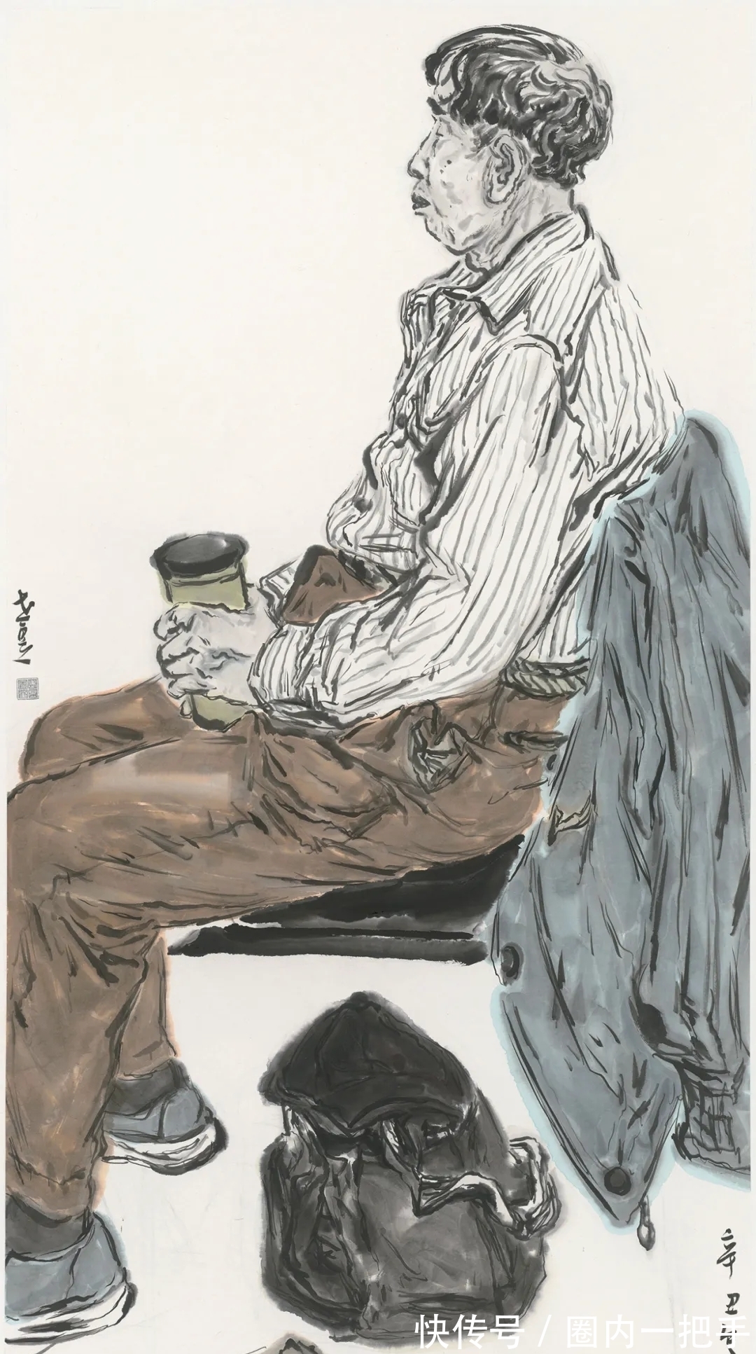 人物画#笔从对象来|王煜水墨人物画