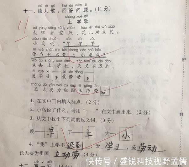 犹如|小学生期末检测卷火了，字迹犹如“印刷体”，老师给了99分