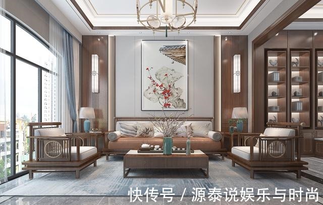 胡桃木|男主坚持要装中式风，以胡桃木搭配灰色调，效果出来引太多人模仿！