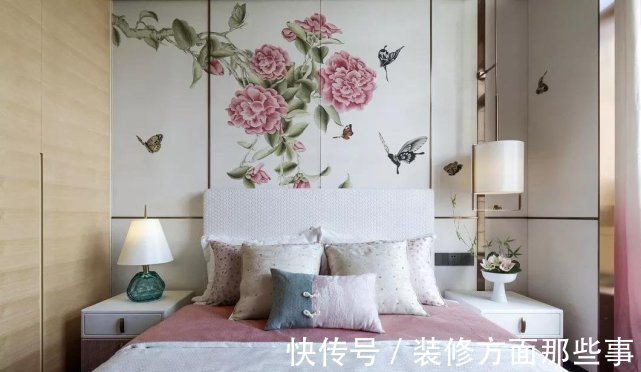 四居室|147平中式四居室,你看卧室牡丹花仙鹤背景墙俗气吗