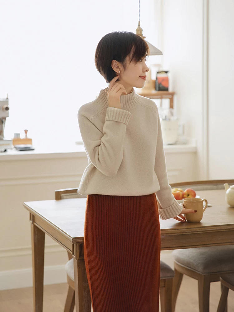 高领|博主示范告诉你,为什么你穿毛衣不好看,尝试这样穿,简约优雅