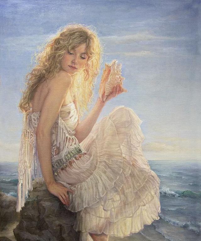 海伦·贝兰德#加拿大女艺术家现实主义人体油画,细腻逼真,引人遐思