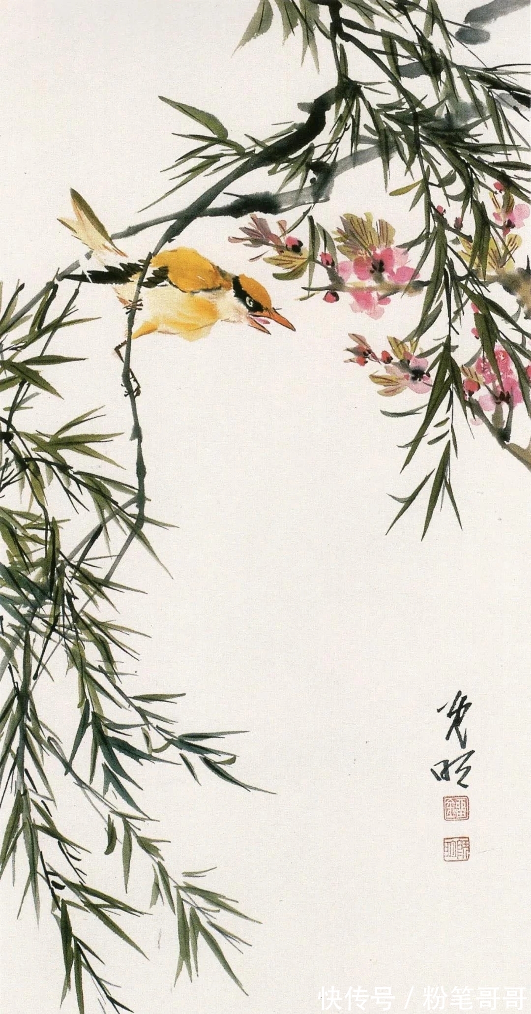 花鸟画@近现代四川水平最高的花鸟画家之一|刘既明画芦雁