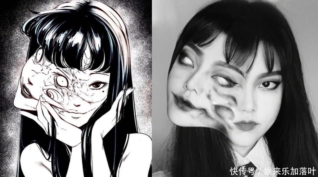 小九|二次元精致仿妆,玉藻前真假难辨,富江仿佛从动漫中走出