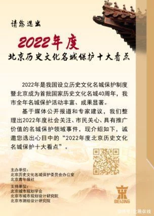 “2022年度北京历史文化名城保护十大看点”邀您投票了！ 
