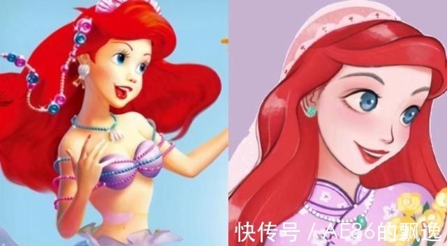 迪士尼公主|当迪士尼公主穿上旗袍,白雪公主秒变民国风,贝儿大眼睛很勾人!