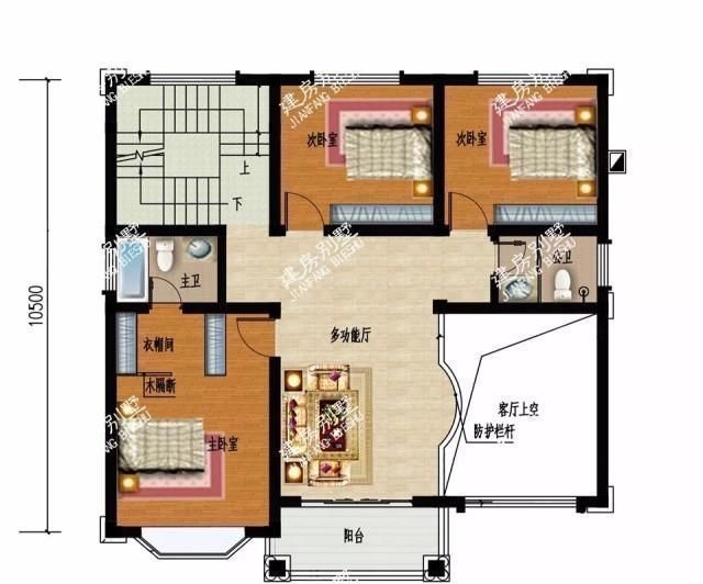户型|宽11-12米间的两栋别墅,第一栋客厅挑空带飘窗,造价30万