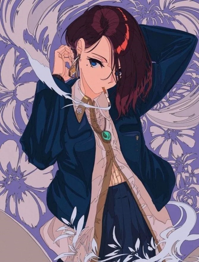 插画|画风和色调都十分独特的少女插画