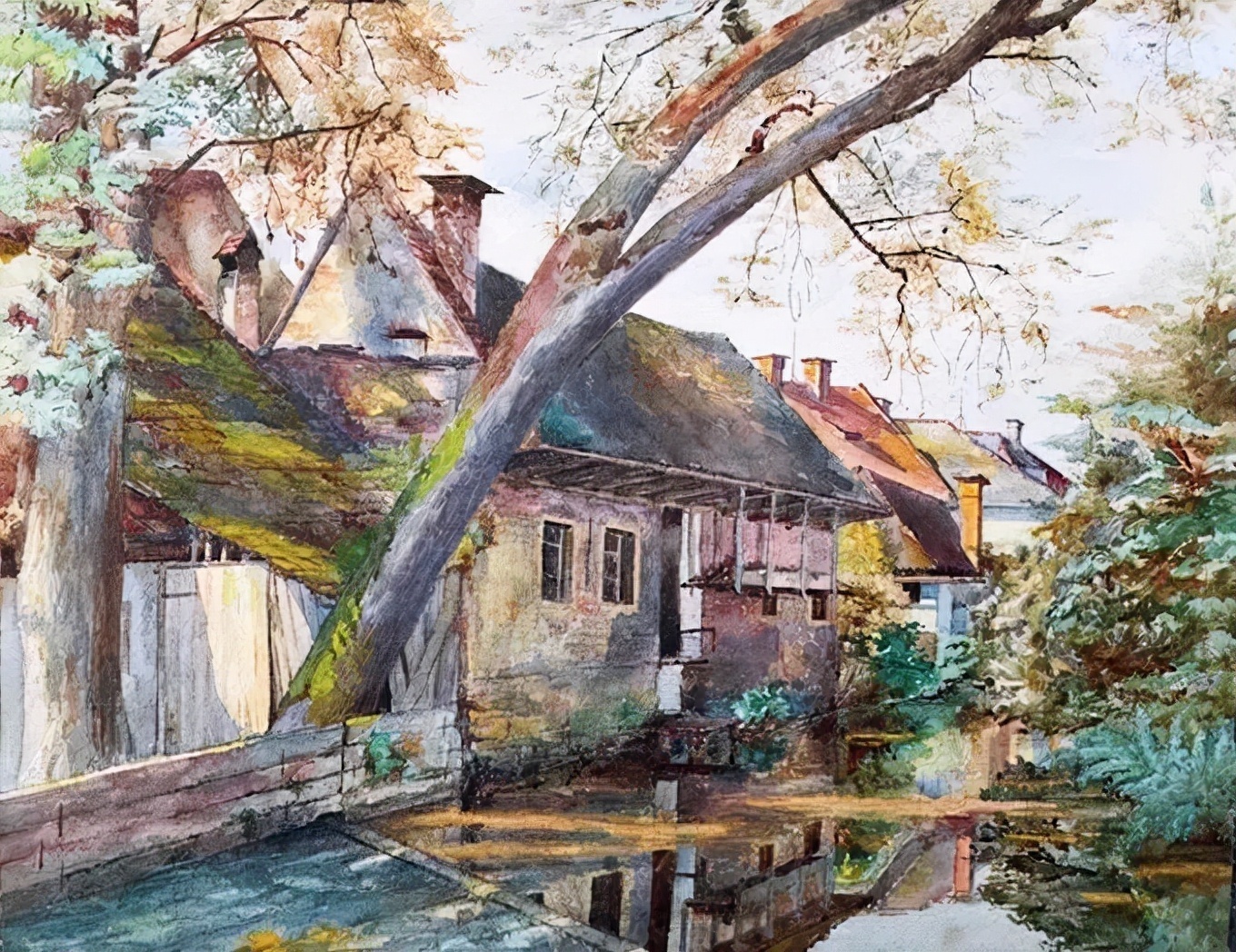 爱雨果!奥地利艺术大师,爱雨果·查勒蒙特的油画作品很清新自然!