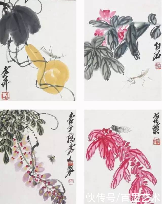蝴蝶|齐白石草虫图200张,他把草虫画活了