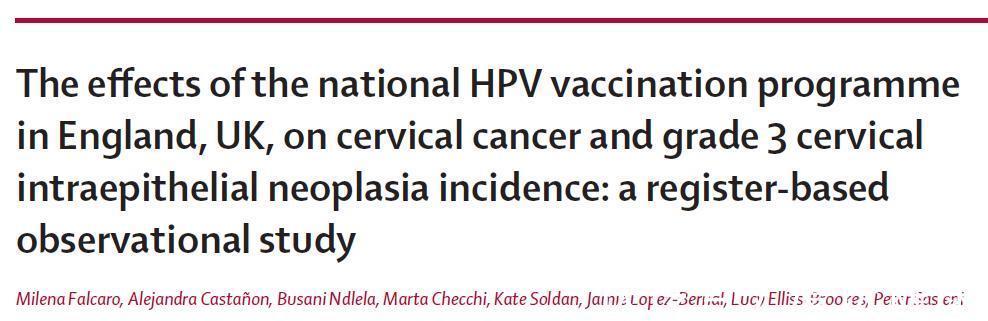 研究|HPV疫苗降低宫颈癌的发生？《柳叶刀》最新研究给出了答案
