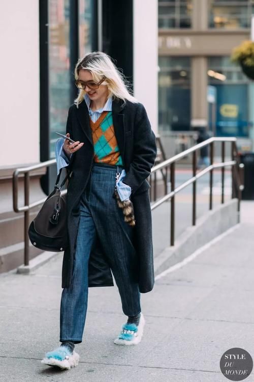 显瘦|大衣配毛衣,显瘦又高级